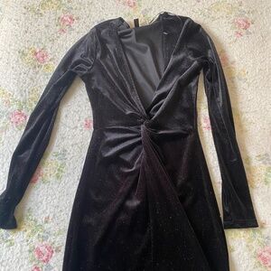 black sparkly mini dress